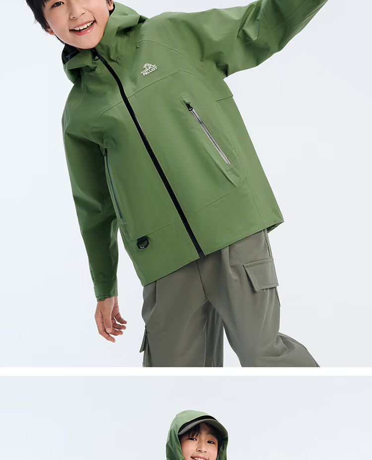Pelliot [Xiaoshanke] Children's Outdoor Hardshell Waterproof Jacket for Boys And Girls, Model 135101017, Orange, Size 150 24