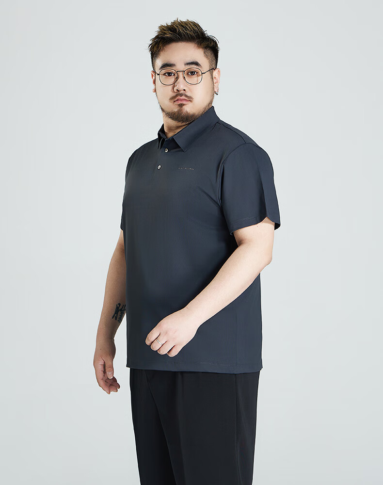 Ayoupang Summer Ice Silk Plus Size Short-Sleeve Polo Shirt, Loose Elastic Collar T-Shirt 6
