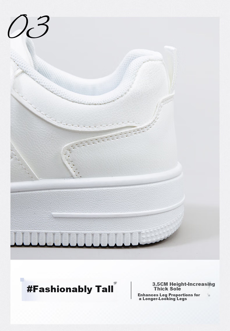 Huili Official Women's Sneakers, New Summer Style Versatile Student Shoes, Lightweight White Shoes for Women, White And Blue, Size 36 7