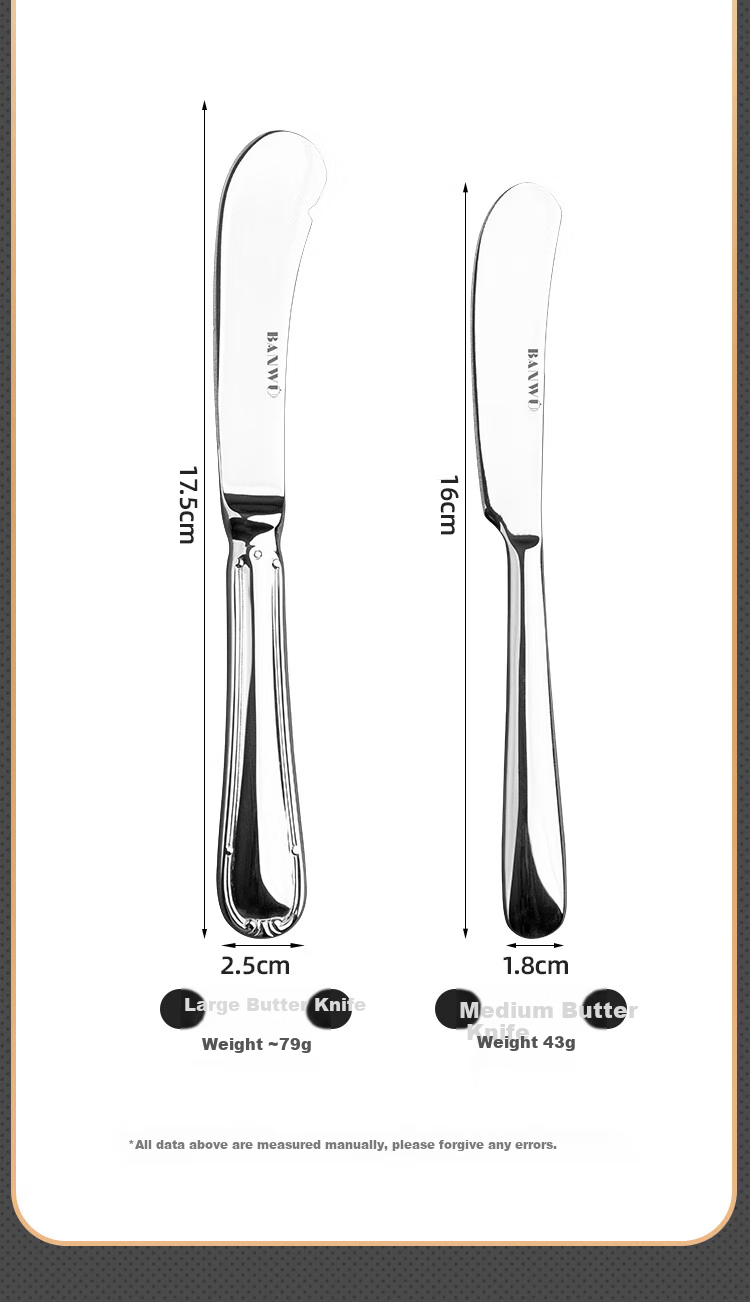 Banwushenghuo Butter Knife, Jam Spreader, Spread Knife, Cheese Knife, Peanut Butter Spreader, Cheese Knife, Small Butter Knife, Bread Spread Knife 3
