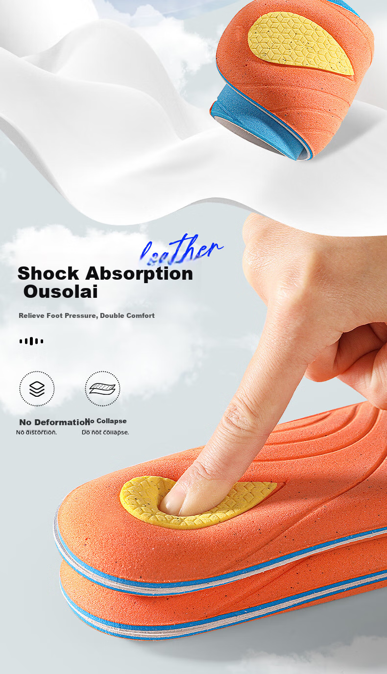 Maigaole Top-Grain Leather Ousolai Spring And Summer Deodorizing, Sweat-Absorbing, Soft, Wear-Resistant Genuine Leather Shoe Insoles, Size 37-38 2