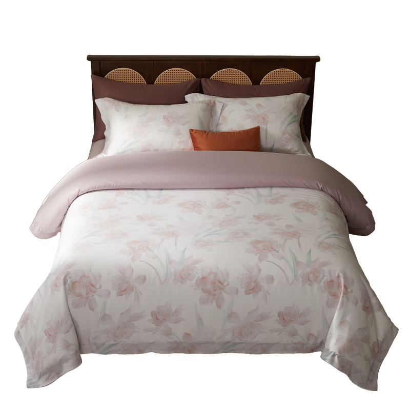 MIDO HOUSE Mingdu 100-Thread Count Cotton Bedding Set 4-Piece Pure Cotton Class A Luxury Fitted Sheet and Duvet Cover 220x240 Peninsula Love Letter