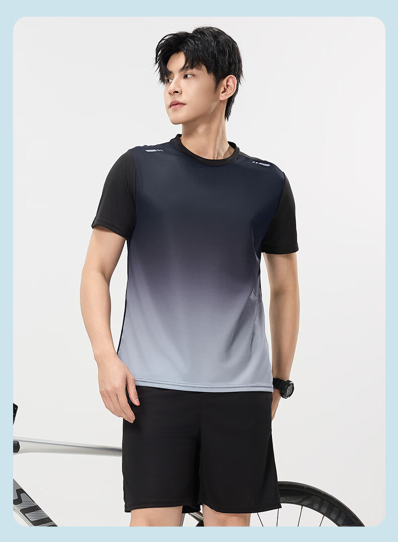 VICTORIATOURIST Men's Sports T-Shirt, Thin And Loose-Fitting Short Sleeve, Indoor Basketball Training Fitness Wear, Ice Silk Quick-Dry Casual Running Top 12