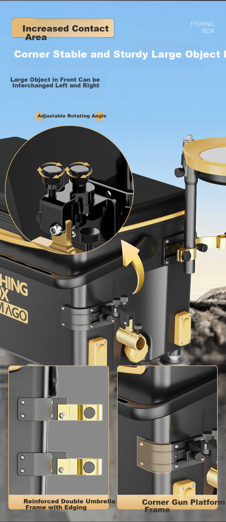 SIMAGO Fishing Tackle Box Set, Multifunctional Ultra-Light Fishing Trolley Box, No Assembly Required, Can Be Sat In, Basic Fishing Gear Model, 32L Capacity 4