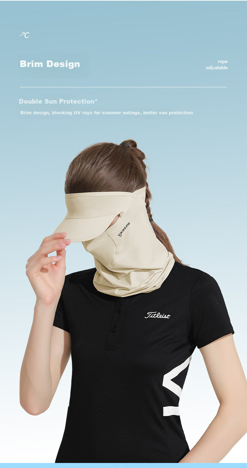 GLO-STORY Sun Protection Face Mask for Women, Full-Face Mask, Outdoor Golf Sports Sunshade, Cycling Face Covering, Headscarf Face Veil 5