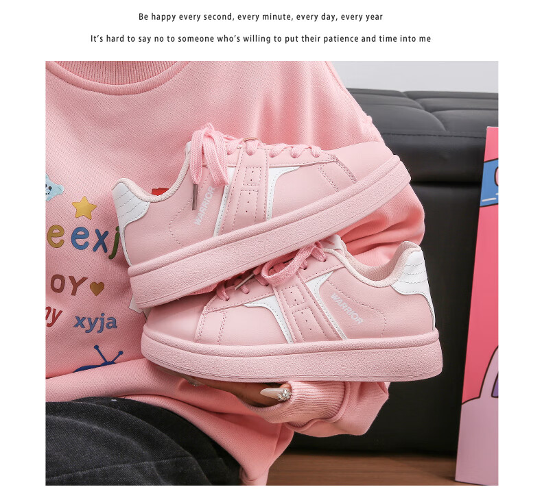 Warrior Women's White Sneakers 2026 Spring New Leather Thick Sole Platform Canvas Casual Sports Shoes 11