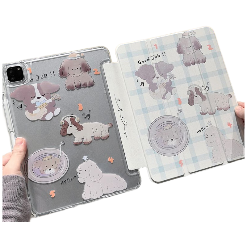 HBOALG Compatible with Apple IPad 10 Case, 2025 Model IPad 11-Inch A16 Chip with Pencil Holder, Acrylic Anti-Bend Anti-Drop Magnetic Cute Cartoon Full Protection Shockproof Cover