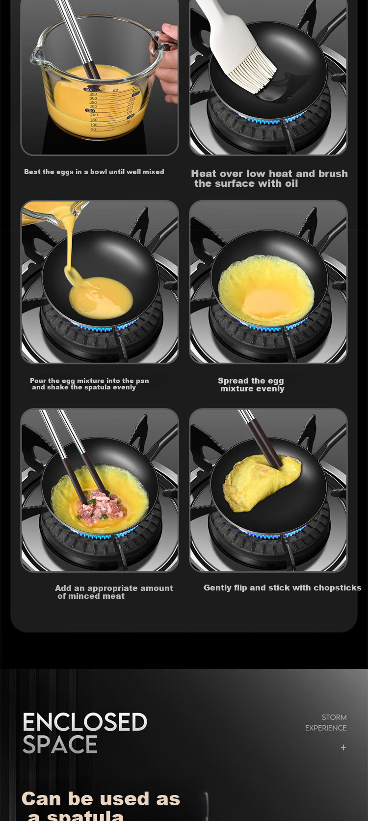 Dipuer Zhangqiu Iron Wok Spatula, Household Stir-Fry Spoon, Kitchen Non-Stick Pan Cooking Ladle, Iron Pan Special Spoon, Handmade Egg Dumpling Spoo 8