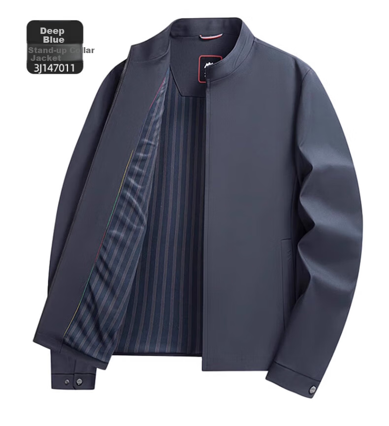 ROMON Lapel Jacket for Men, Spring Season Middle-Aged And Elderly Cadre Outfit, Business Casual Dad Wear JK001 Khaki 2XL 15