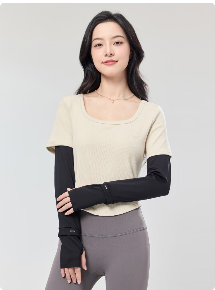 JIUMU Ice Silk Sun Protection Sleeves for Women, Summer Cooling UV Protection Arm Sleeves for Driving and Cycling 16