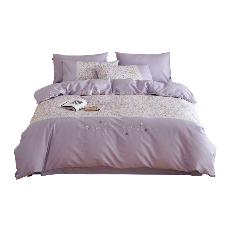 Dohia Home Textile Pure Cotton Bedding Three-Piece Set Single Dormitory 100% Cotton Sheet Quilt Cover Bedding Set 1.2m 152*218cm
