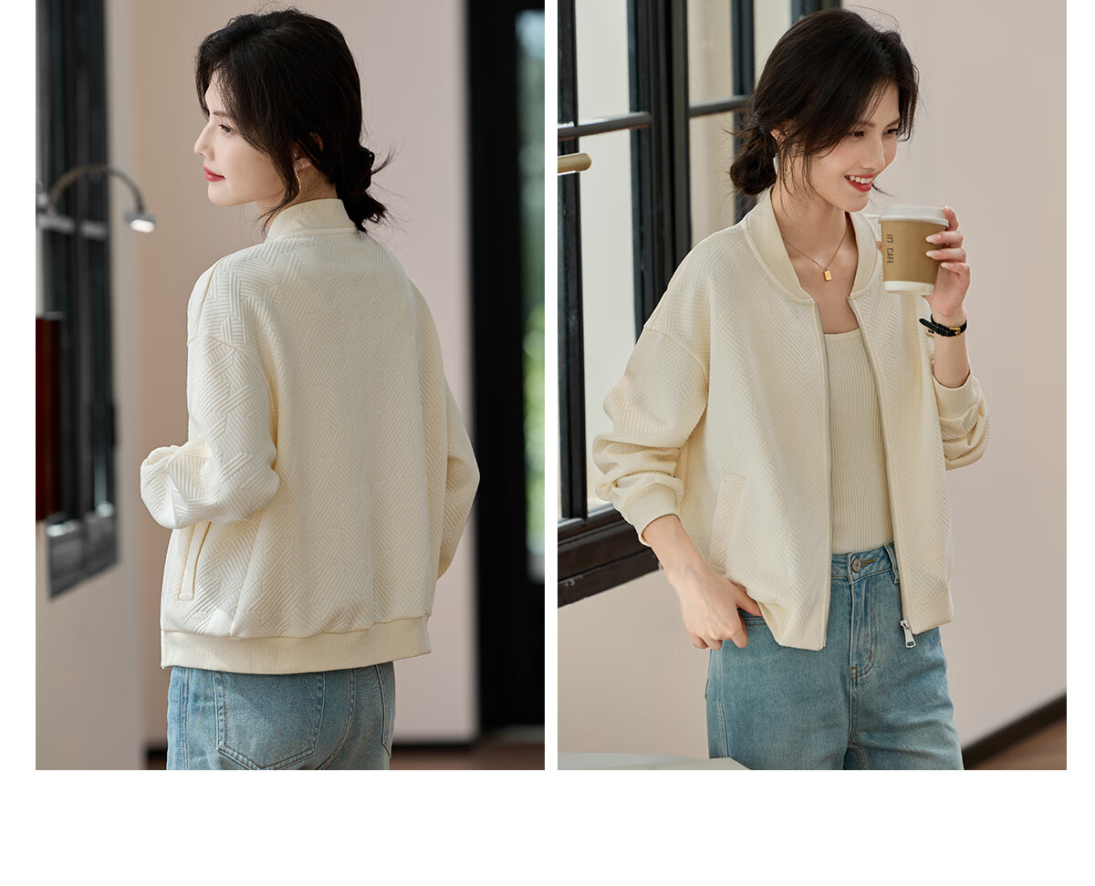 Taxiang Women's Short Jacket, Spring And Autumn Baseball Style Coat, Korean Version Cardigan, Casual Outerwear, T143U2035 15