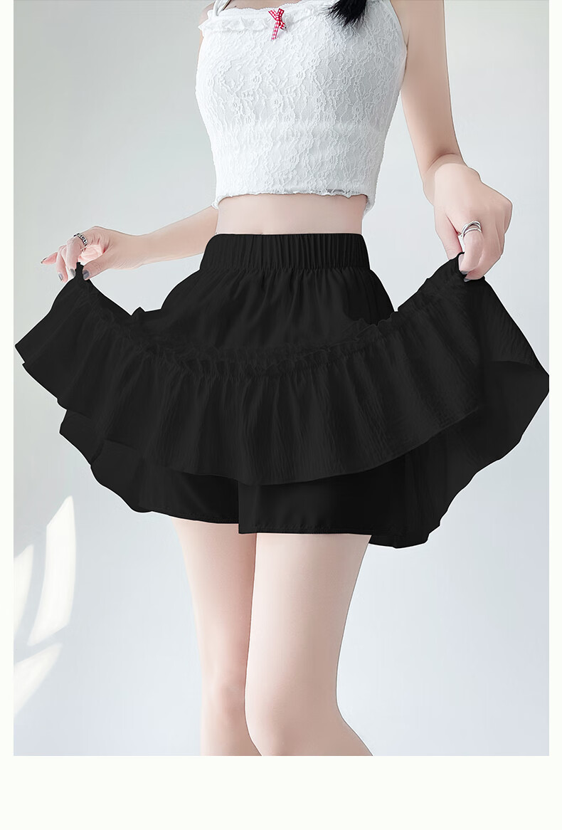 LangSha White Summer Skirt for Women High-Waist A-Line Ballet Style Puffy Cake Skirt with Anti-Exposure Lining 14