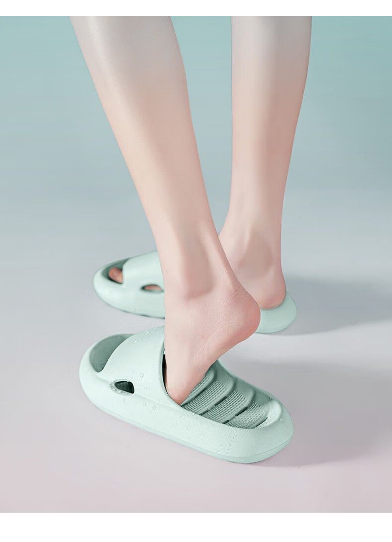 MINISO Slippers for Men, Summer Bathroom Shower Non-Slip Water-Draining Quick-Drying Odor-Free Home Breathable Sandals for Women, Black 12