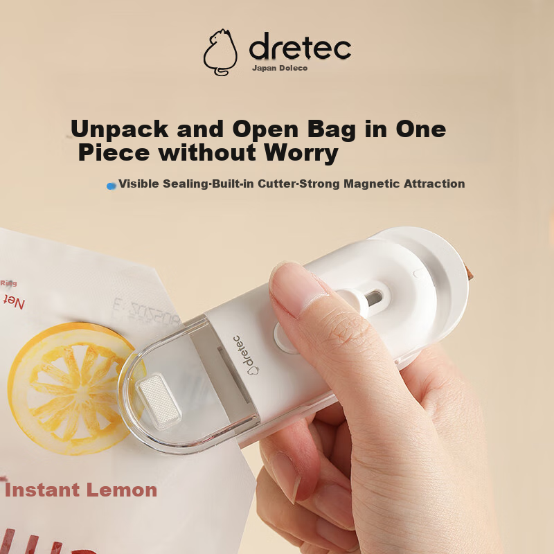 Dretec Mini Sealing Machine, Plastic Sealing Machine, Food Sealer, Mooncake Sealer, Dessert Sealing Tool, Package Opener, Unboxing Tool