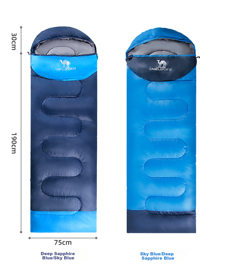 CAMEL Spring And Summer Outdoor Camping Overnight Thickened Winter Cold-Proof Cotton Sleeping Bag K1103 Moonstone Gray 1.35Kg Right 12