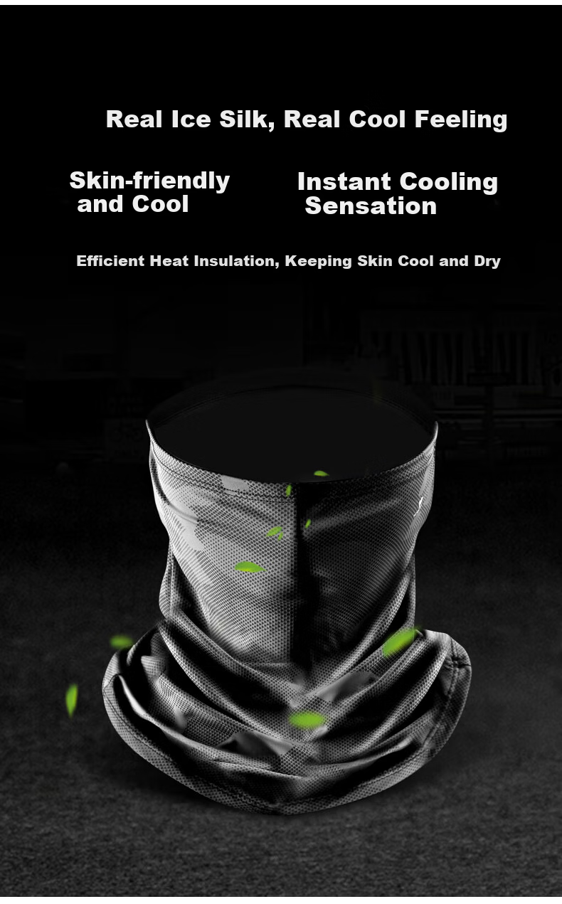 Zhanshuniao Ice Spear | Real Ice Silk Sun Protection Face Mask Full Face UV Protection Neck Gaiter for Men, Cycling Fishing Neck Warmer 3