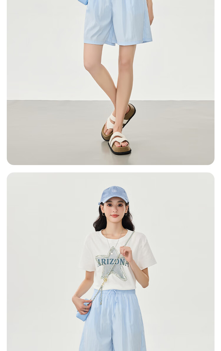 BOPRUIEY Women's Summer Loose Wide-Leg Casual Ice Silk Thin Slim Textured Lazy Sports Five-Point Shorts 18