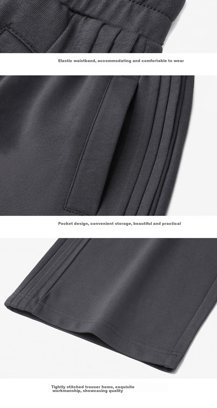 Giordano Women's Cotton Side Bone Pleated Wide-Leg Pants with Elastic Waist, Knitted Casual Sports Trousers 05415455 16