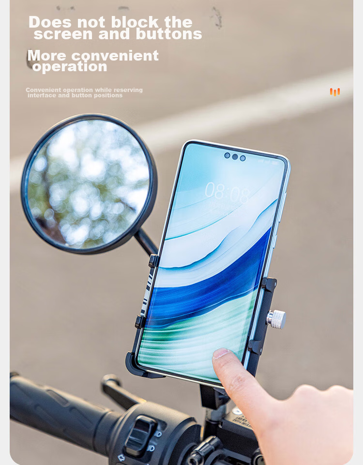 Move Iron Electric Vehicle Phone Holder, Motorcycle Aluminum Alloy Navigation Mount, Scooter Universal Six-Claw Fixed Delivery Courier Phone Stand, Cycling Equipment Accessory, Rearview Mirror Model 10