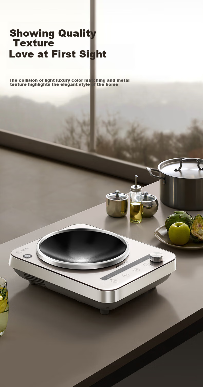 Joyoung Induction Cooker, Concave Electromagnetic Stove, Household Countertop Model, 3500W High Power, Stir-Fry Intense Flame Stove, Multifunctional Deep Concave Arc Surface Cooker N3501 [With Free Special Iron Pot] 4