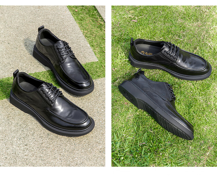 Goldlion Men's Shoes, Urban Formal Leather Shoes, Comfortable And Durable Derby Shoes, 50823024440A, Brown, Size 43 9