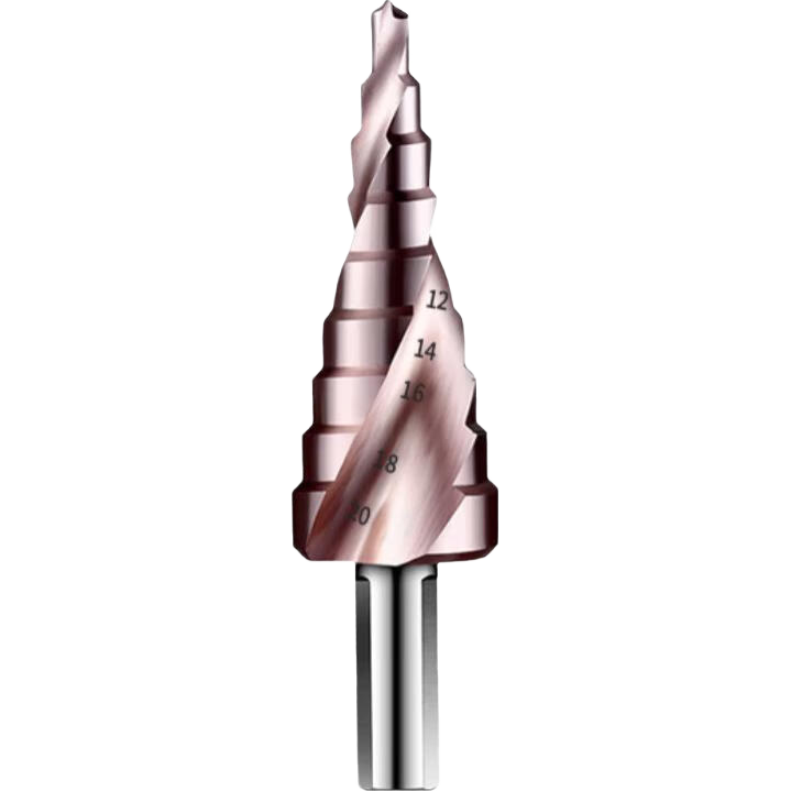 Yanran Multifunctional Step Pyramid Drill Bit with Cobalt Hole Opener Spiral Drill (4-20mm + Twist Drill*1) 2-Piece Set