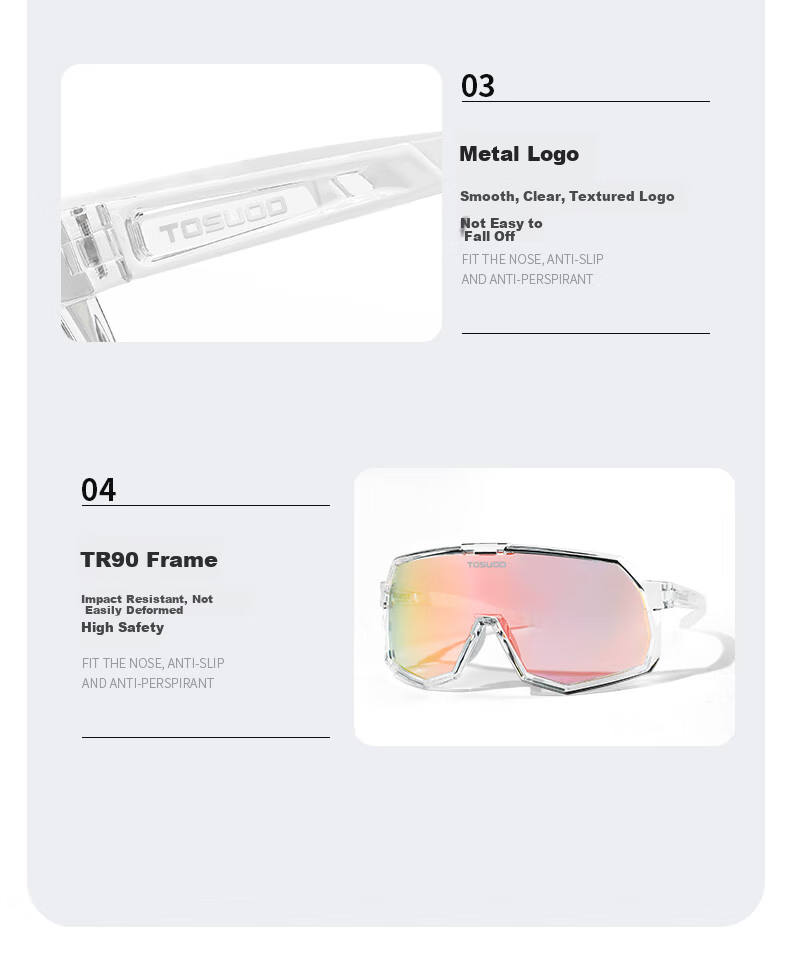 Tasiduizhang Bicycle Sports Cycling Glasses, Mountain And Road Bike Hiking Outdoor Windproof Transparent Photochromic Sunglasses 13