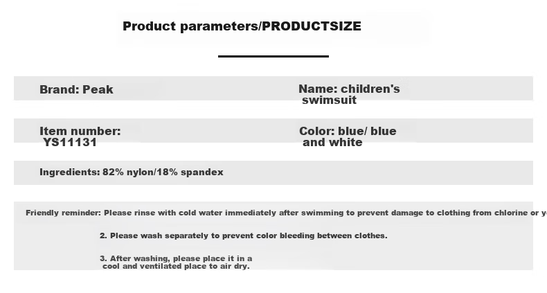 PEAK Children's Swimsuit, Boys' Student Swimwear, Baby And Older Children's One-Piece Swim Trunks, Boys' Short-Sleeve Surfing Suit Set YS11131 Blue And White 120 4