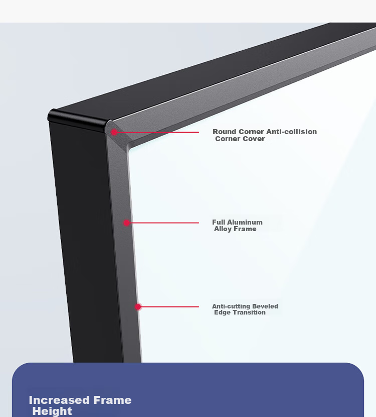 Deli 120*90cm Aluminum Frame Magnetic Hanging Tempered Glass Whiteboard, Office Meeting Writing Board Blackboard, Includes Whiteboard Eraser, Whiteboard Markers, Magnetic Pins 50051 7