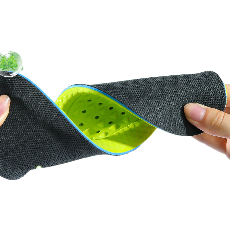 3AnGnI 2-Pack Insoles Unisex High Elastic Shock Absorption Antibacterial Sweat-Absorbing Odor-Resistant Sports Insoles for Long Standing Size 41-42