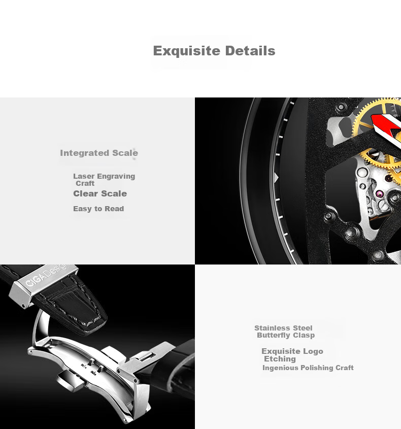 CIGA Design Z Series Square And Round Path Fully Skeletonized Mechanical Watch for Men, Birthday Gift 13