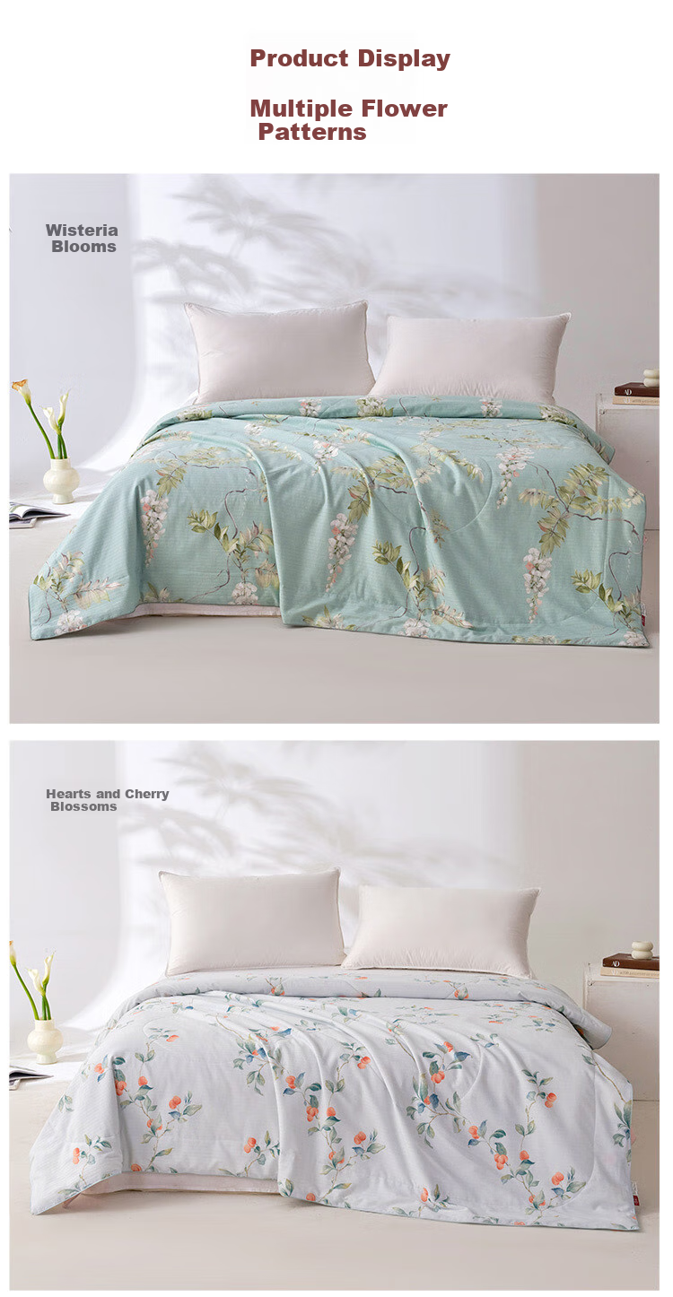Ciyun Washable Silk Spring And Summer Quilt, 100% Natural Silk Cotton Air Conditioning Comforter, 150*210cm, Heartwarming 10