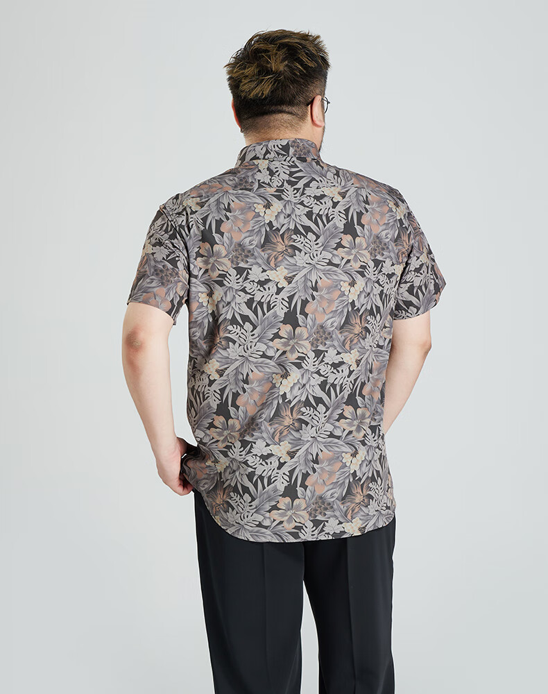 Ayoupang Large Size Summer Elastic Seamless Floral Shirt, Loose Fit, Plus Size Short Sleeve Shirt for Me 6