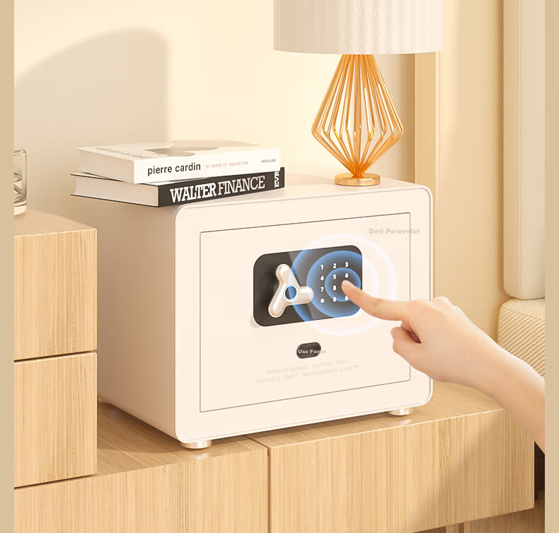 Deli Safe, Home Fingerprint Password Storage, Office Financial Confidential Box, Automatic Door Opening, Thickened Lock Bolt, 60cm White AE641-Z 5