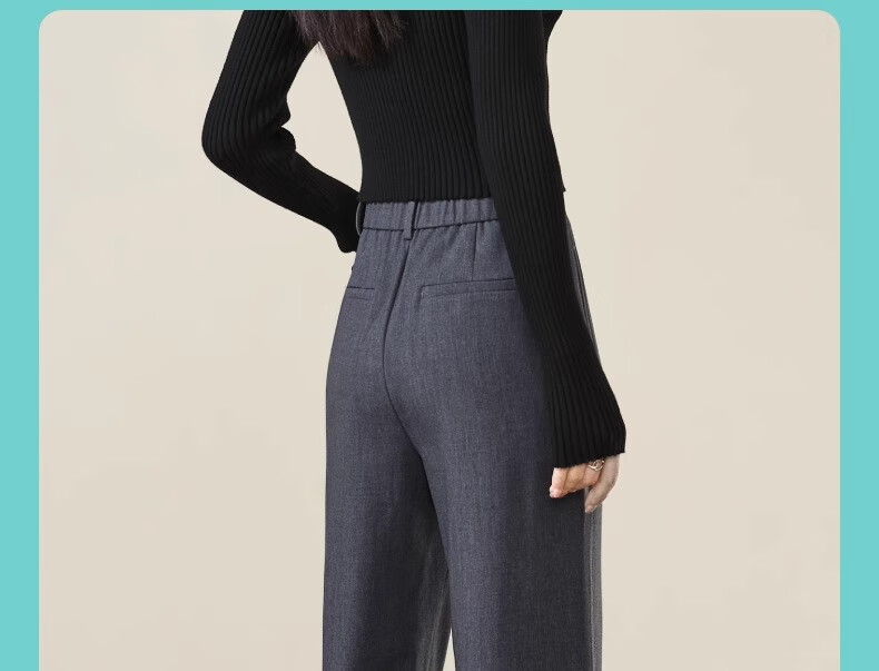 Langsha Women's Straight-Leg TR Twill Suit Pants High-Waist Draped Trousers Narrow and Wide-Leg Casual Pants Spring Autumn Workwear 24