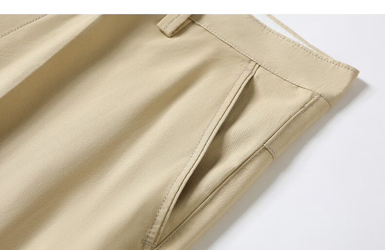 MUSHILANG [100% Pure Cotton] Men's Dress Pants, Autumn And Winter Thick Style, Wrinkle-Resistant, No-Iron, Large Size, Solid Color, Middle-Aged Business Casual Pants for Me 18