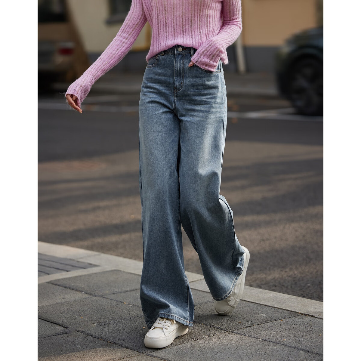 Dme [Retro Tube Maogao Craft] Spring Lightweight Cloud-Feel Cotton Straight-Leg Trousers, Slim-Fit Versatile Women's Jeans