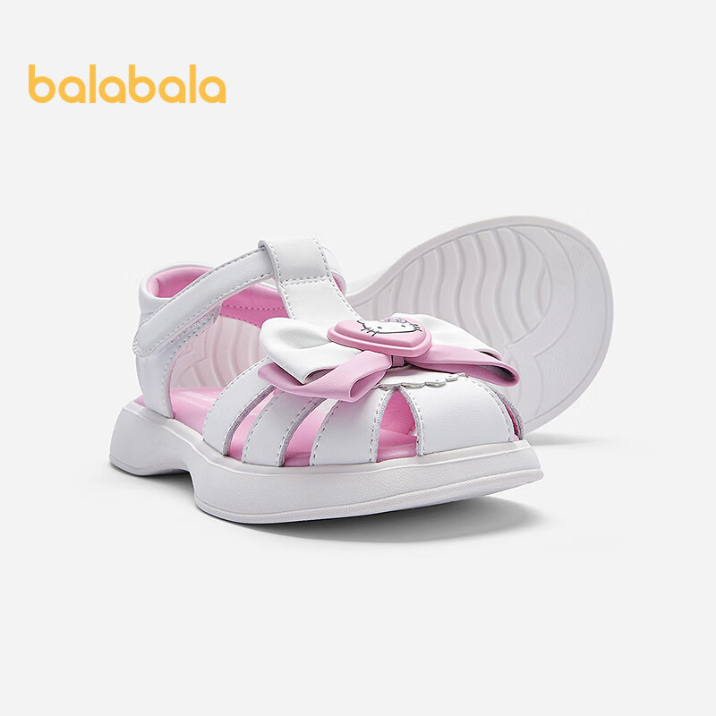 Balabala Girls' Summer Sandals Bowknot Princess Shoes Kuromi IP Mall Edition