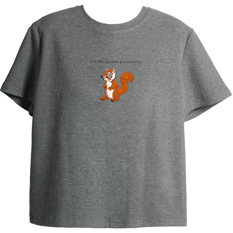 Olrain Colorblock Letter Embroidered Casual T-Shirt Summer Women's Short Sleeve Top Gray (New Batch) M