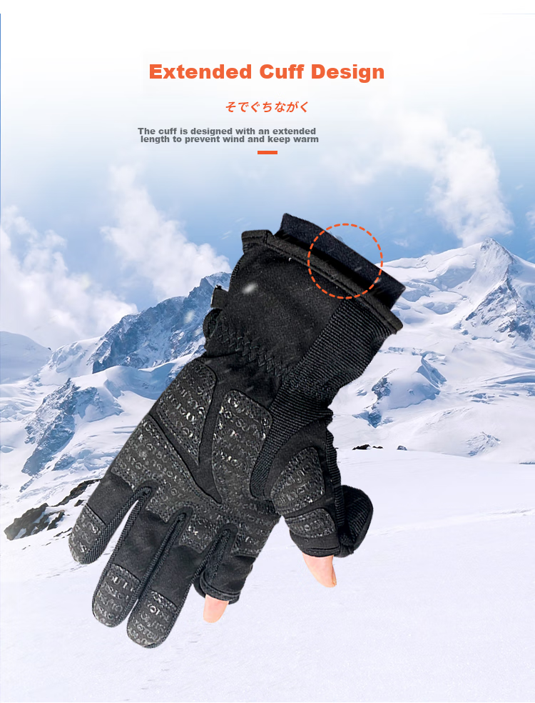 KYOTSU Photography Gloves, Winter Outdoor Specialized, Cold-Proof, Heat-Retaining, Waterproof, Thickened Photography Gloves, XL Size, Black 7