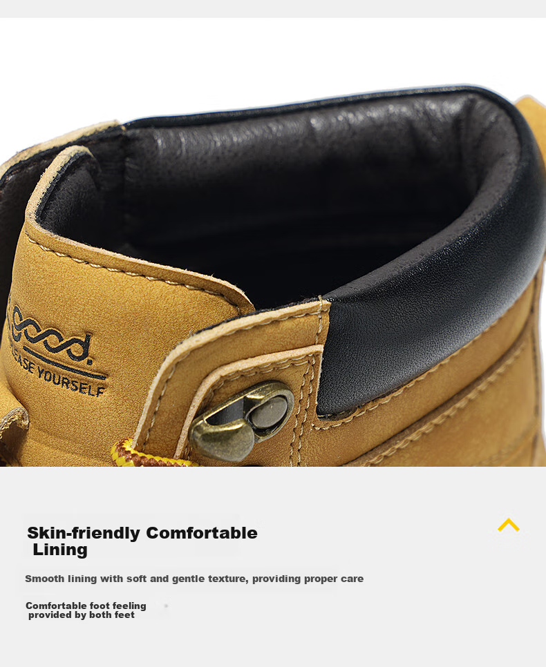HLA Couple Boots, Yellow Boots for Men, Comfortable Thick-Soled Martin Boots, Men's Style T249, Earth Yellow Color, Size 40 17