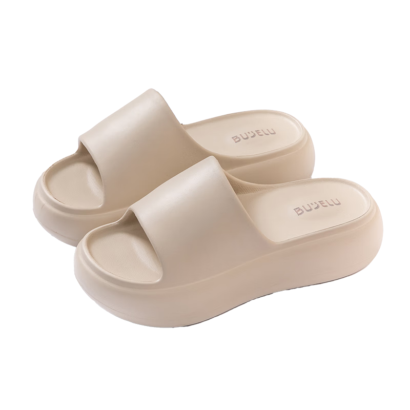Jiayi Summer Home Slippers for Men and Women Thick Sole Soft Elastic Cool Bathroom Slippers Light Gray Size 39-40 JY2515