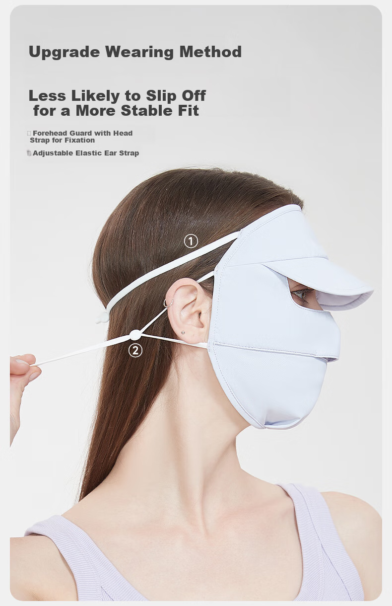 UV100 Sun Protection Face Mask, Spring And Summer Unisex UV-Resistant Sports Cycling Breathable Full Face Mask, 23501 Minimalist Gray 14