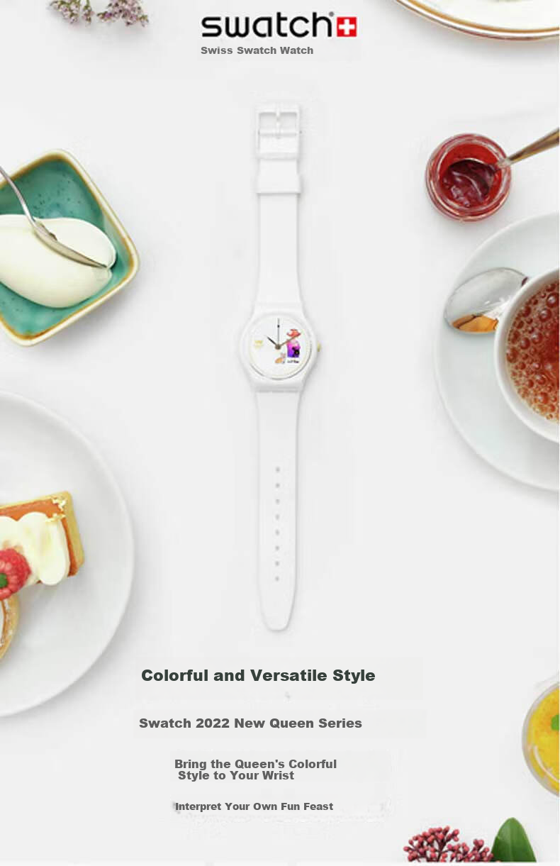 Swatch Swiss Watch, Exam Watch Color-Changing Women's Quartz Wristwatch, Graduation Gift, Queen's Celebratio 1