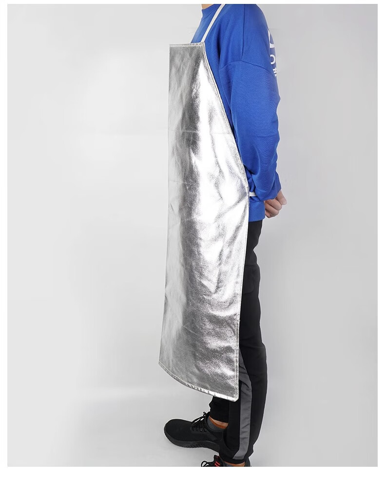 BAIGE High Temperature Resistant Apron Heat Insulation Apron Foil High Temperature Resistant Aluminum Steel Plant Smelting Protective Clothing 95*66CM Radiation Heat Resistant 16