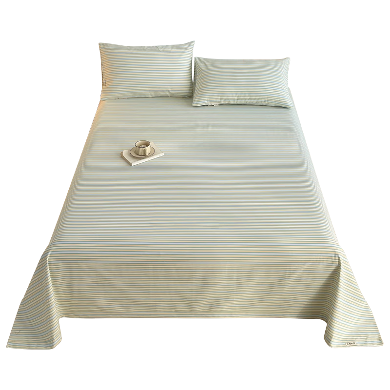KING SHORE Class A Pure Cotton Coarse Linen Bed Sheet And Duvet Cover, Thickened All-Cotton Double Bed Sheet, 200x245cm Single Bed Sheet, Qina