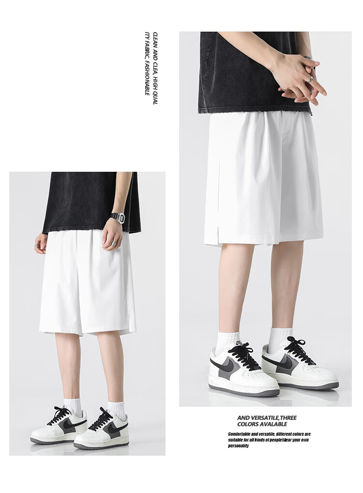 Dingfengbaoluo Summer Ice Silk Men's Loose Fit Comfortable Breathable Casual Sports Five-Point Shorts HZ21 Dark Gray 3XL 13