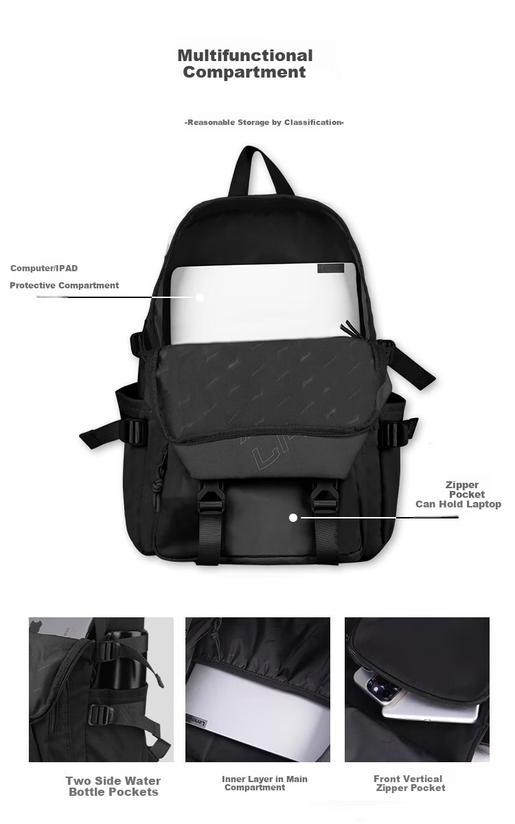 Li-Ning Backpack for Men, Large Capacity Basketball Sports Hiking Backpack for Middle School And College Students, Travel Daypack 7