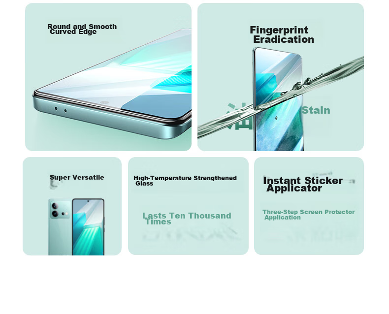 UGREEN Tempered Glass Screen Protector for IQOO 12, Full Coverage No Hole High Definition Anti-Fingerprint Anti-Sweat Shatterproof Protective Film for Vivo Iqoo 7